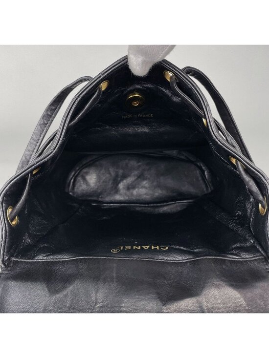 Chanel CC Logo Backpack Leather Black main image 4